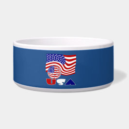 Tigela Bandeira dos Estados Unidos EUA Bola de Futebol Az