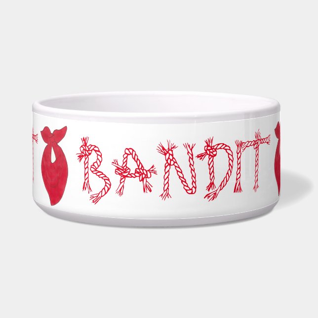 Tigela BANDIT Dog Red Bandana KerHead Neckerhead (Frente)