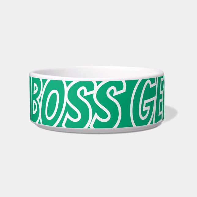 Tigela Bark Boss Pet Dog Moderno Simples Divertido (Frente)