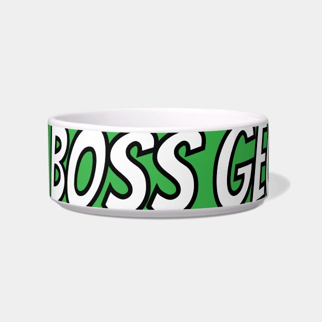 Tigela Bark Boss Pet Dog Moderno Simples Divertido (Frente)