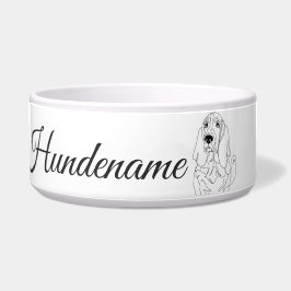 Tigela Basset Hound dog Line Art personalized bowl