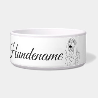 Tigela Basset Hound dog Line Art personalized bowl