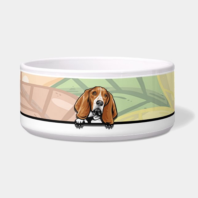 Tigela Bassett hound, comida ou bebida (Frente)