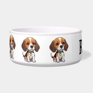 Tigela Beagle de Desenho Animado Fofo Personalizado