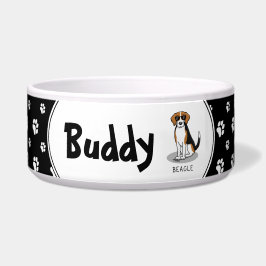 Tigela Beagle Legal com Óculos de Sol (tri color 3) Diver