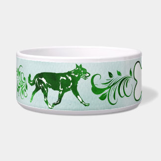 Tigela Beauceron tonificado verde Gaiting adiciona um