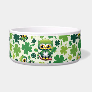 Tigela Bebê Coruja Fofo St Patrick Desenho Animado