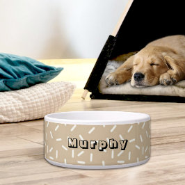 Tigela Beige Sprinkles Pattern Ceramic Pet Bowl