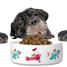 Tigela Belo Cachorro Diversão Aviões Engraçados Peles Ani