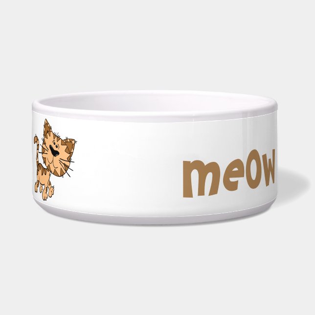Tigela Belo e Feliz Gatinho Marrom (Esquerda)