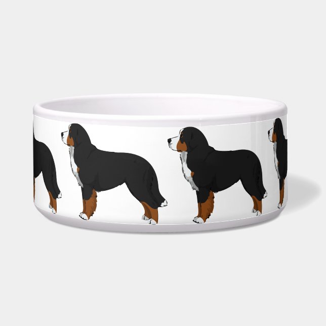 Tigela Bernese Mountain Dog Cerâmica Dog Bowl (Frente)