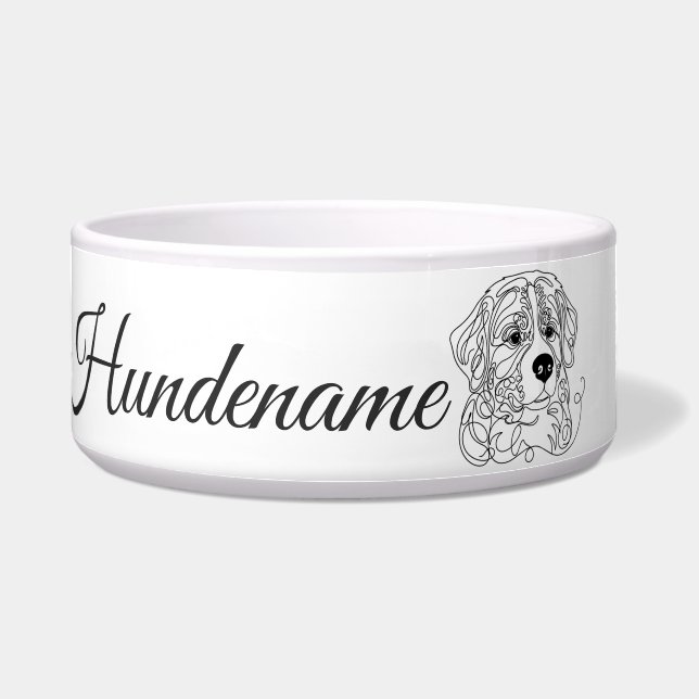 Tigela Bernese Mountain Dog Line Art personalized bowl (Frente)