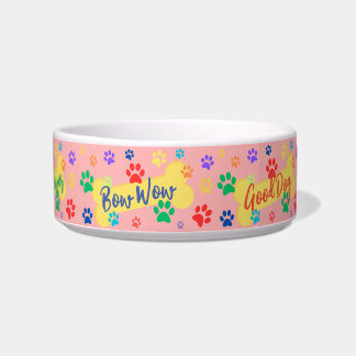 Tigela Best Friend Customizable Paws & Bones  Dog Bowl