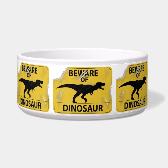 Tigela Beware do dinossauro (danificado) (Frente)