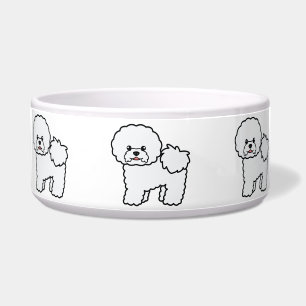 Tigela Bichon Frise Cute Cartoon Dog