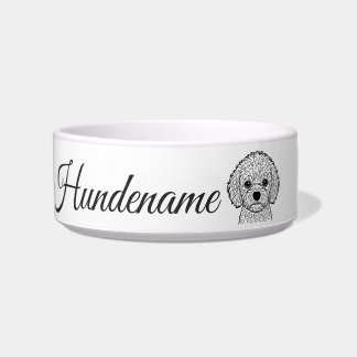 Tigela Bichon Frise Line Art personalized bowl