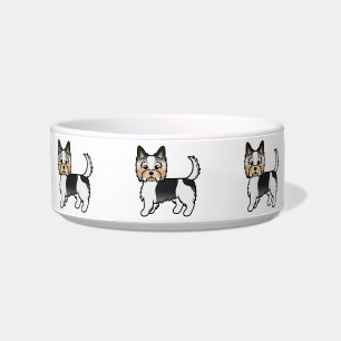 Tigela Biewer Terrier Yorkshire Terrier Cute Cartoon Cãe
