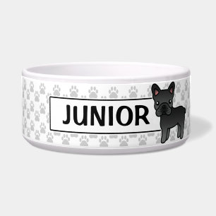 Tigela Black Cartoon French Buldogue