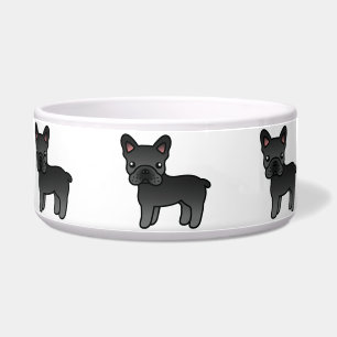 Tigela Black Cartoon French Buldogue