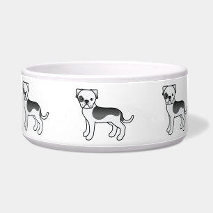 Tigela Black Piebale American Bulldog Em Fila