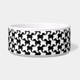 Tigela Black White repetindo Silhouette Dog Bowl
