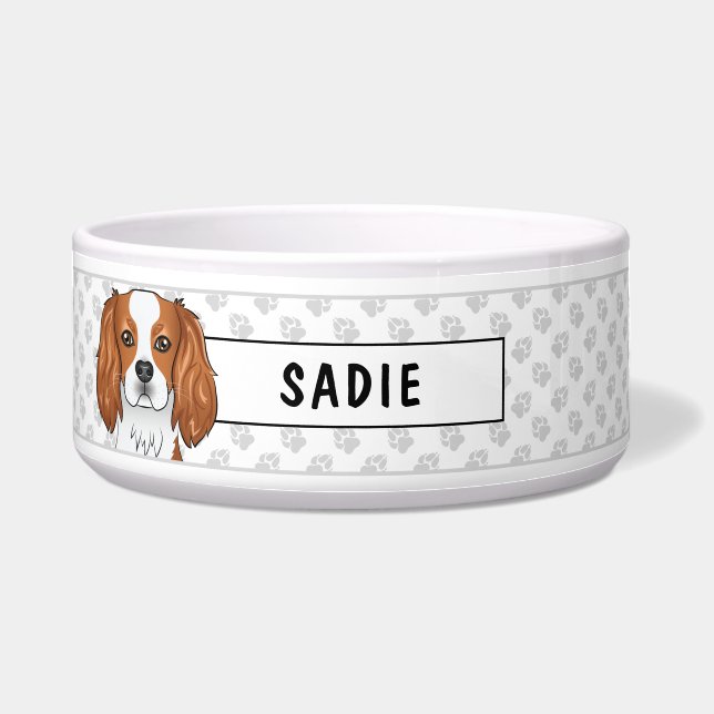 Tigela Blenheim Cavalier King Charles Spaniel & Paws Bowl (Frente)