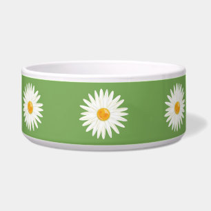 Tigela Blossoming White Floral Daisy Flowers On Green
