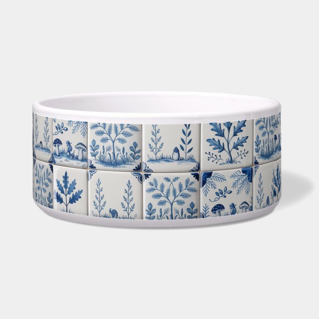 Tigela Blue and white woodland tile cat or dog bowl (Frente)