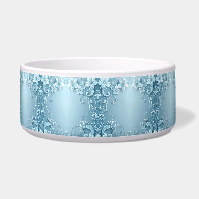 Tigela Blue Decorative Floral Ceramic Pet Bowl (Frente)
