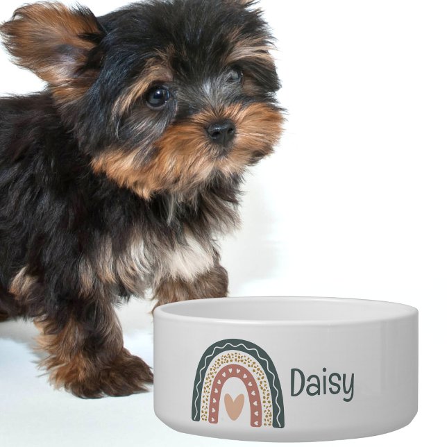 Tigela Bohemian Rainbow Monograma Pet Feeding (Criador carregado)