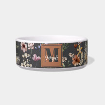 Boho Floral Monogramado Moderno para Pet