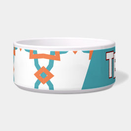 Tigela Boho Orange e Teal Geométrico