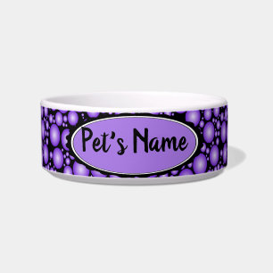 Tigela Bolhas roxas personalizáveis Cão/Gato