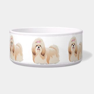 Tigela Boliche com shih tzu