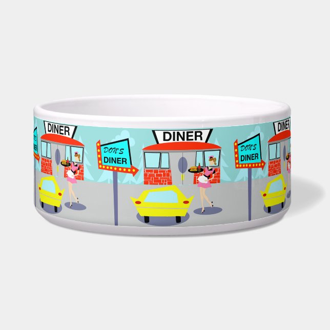 Tigela Boliche de Cachorro Diner de 1950 (Frente)