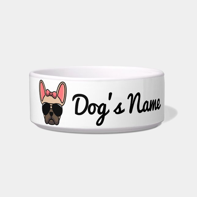 Tigela Boliche De Cachorro Francês, Fawn Light (Frente)