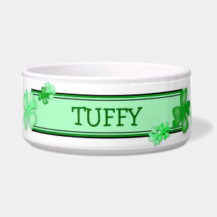 Tigela Boliche de Comida de Cachorros Verde com Nome Mode