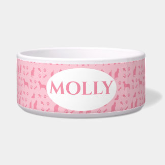 Tigela Bolinha de Comida de Gato e Cão, monogramas, cor-d