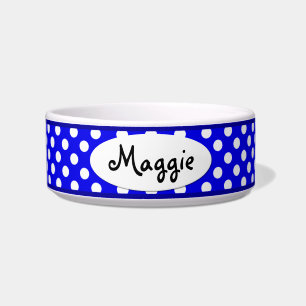 Tigela Bolinhas azuis bacia pequena personalizada do cão
