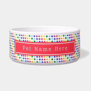 Tigela Bolinhas Bright Red Rainbow Personalizadas