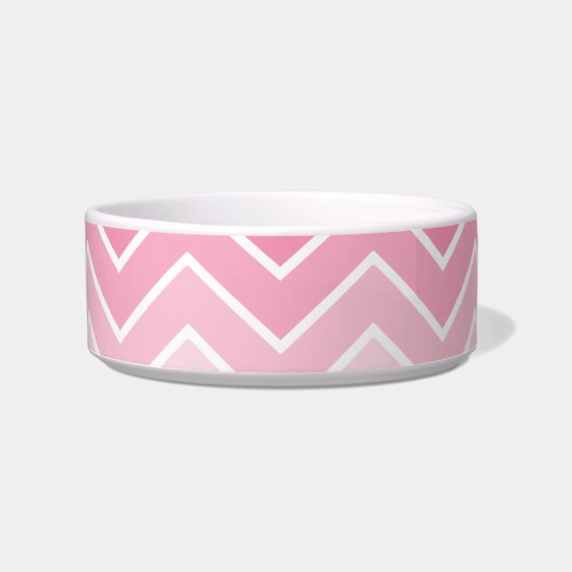 Tigela Bolinhas De Pet De Pet De Ombre Zig Zag Chevron (Frente)