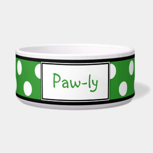 Tigela Bolinhas Green Personalized Dog Bowl