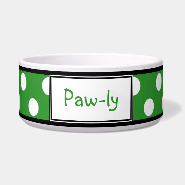 Tigela Bolinhas Green Personalized Dog Bowl (Frente)