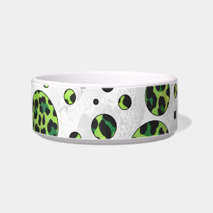 Tigela Bolinhas Leopardo Preto e Verde