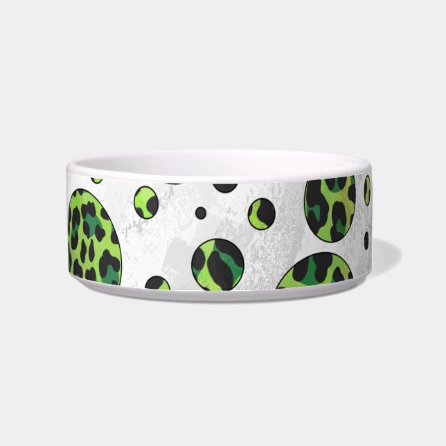 Tigela Bolinhas Leopardo Preto e Verde (Direita)