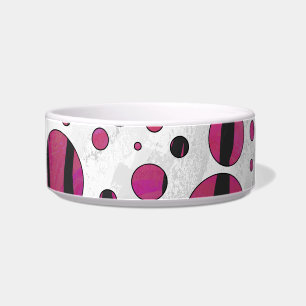 Tigela Bolinhas Tigre Quente, Rosa e Impressão Preto