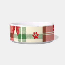 Tigela Bolsa de Cachorro de Natal Russo - Vermelho, Verde
