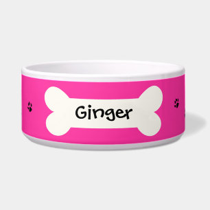 Tigela Bolsa de Cachorro Rosa Personalizada
