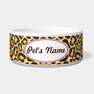 Tigela Bolsa de Cães de Impressão do Leopardo Personalizá