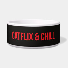 Tigela Bolsa de Gato Personalizada - "Catflix & Chill"